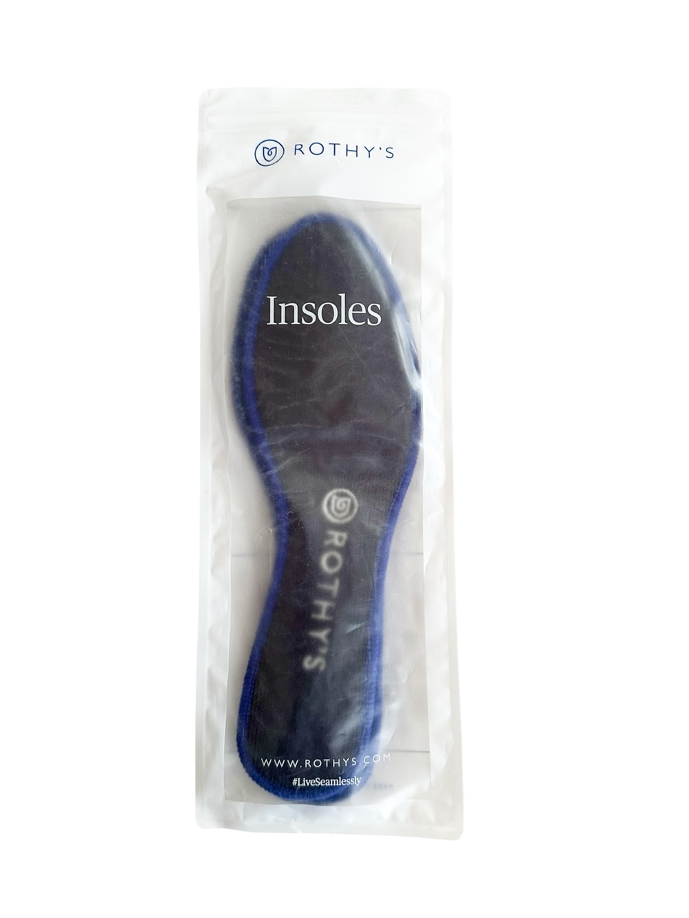 Rothy's Replacement Insoles The Flat NIP Black Blue Trim Size 8.5